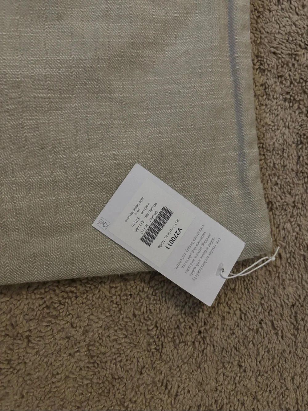 NWT Villa SET OF TWO Ivory Knit Lumbar Pillow Pair